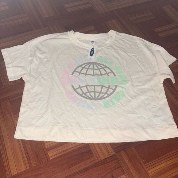 Old Navy Girls Human Kind Graphic Cropped T-Shirt NWT XXL - Picture 1 of 6